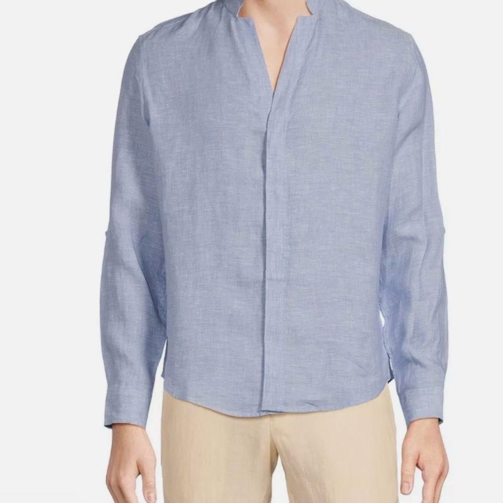 Murano Baird McNutt 100%linen Men's Blue Shirt - Picture 4 of 7